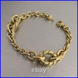 Roberto Coin 18k Yellow Gold Hollow Oval Cable Link Chain Bracelet 7 11.4g