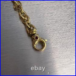 Roberto Coin 18k Yellow Gold Hollow Oval Cable Link Chain Bracelet 7 11.4g