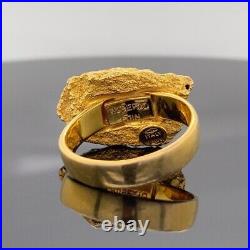 Roberto Coin 18k Yellow Gold Textured Nugget Ring $3000 Retail