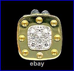 Roberto Coin 18k Yellow White Gold Pois Moi. 11 Tcw Diamond Post Single Earring