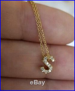 Roberto Coin 18k yellow gold necklace diamond S letter initial
