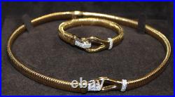 Roberto Coin 18kt Italian Yellow Gold Diamond Collar Necklace & Bracelet Set