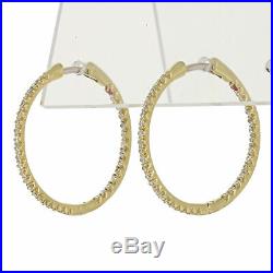 Roberto Coin. 59ctw Round Brilliant Diamond Earrings 18k Gold Inside-Out Hoops