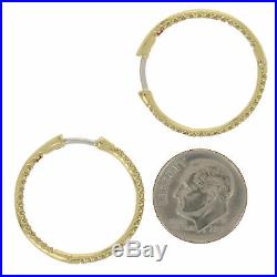 Roberto Coin. 59ctw Round Brilliant Diamond Earrings 18k Gold Inside-Out Hoops