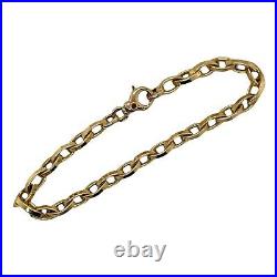 Roberto Coin Almond Link 18K Yellow Gold Chain Bracelet 7.0 Inches Modern
