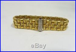 Roberto Coin Appasionata 18k Gold And Diamond 3 Row Intertwined Cable Bracelet