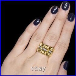 Roberto Coin Appassionata G Vs Diamond Ring 18k Gold Basketweave Wide Band Chain
