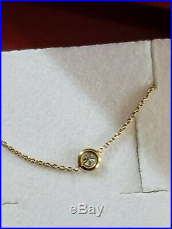 Roberto Coin Authentic Single Station Diamond Necklace 18kt Yellow Gold 0.10 ct