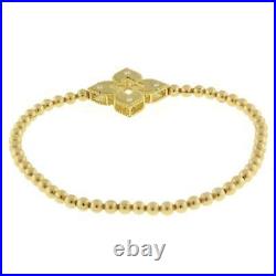 Roberto Coin Beaded Venetian Diamond Bracelet 18k Yellow Gold Flexible Fit 6.25