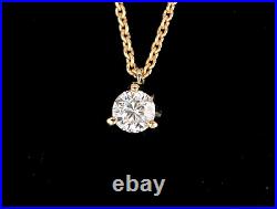 Roberto Coin Cento 18K Yellow Gold 0.30ct Solitaire Diamond Pendant 16 Necklace