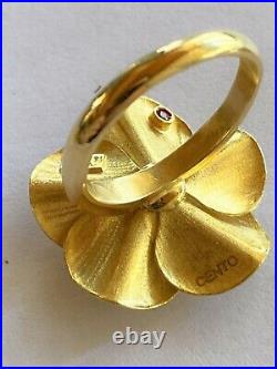 Roberto Coin Cento 18K Yellow Gold & Diamond Flower Motif Ring / Earrings Set