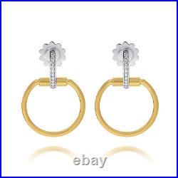 Roberto Coin Classic Parisienne 18K Yellow & White Gold Diamond Drop Earrings