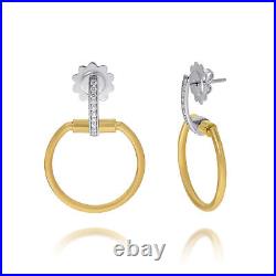 Roberto Coin Classic Parisienne 18K Yellow & White Gold Diamond Drop Earrings