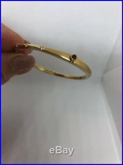 Roberto Coin Diamond 18K Yellow Gold Parisienne Ruby Signature Bracelet