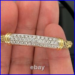 Roberto Coin Diamond 18K Yellow Gold Woven Silk Diamond Bracelet $7500