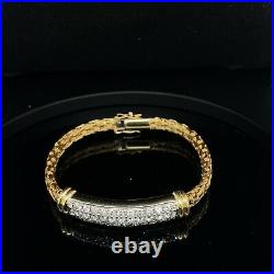 Roberto Coin Diamond 18K Yellow Gold Woven Silk Diamond Bracelet $7500