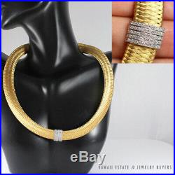 Roberto Coin Diamond 18k Two-tone Primavera Weave Choker Necklace