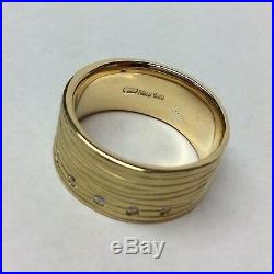 Roberto Coin Diamond 18k Yellow Gold 8.9mm Wide Ring