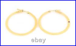 Roberto Coin Diamond 18k Yellow Gold Flat Band Round Hoop Earrings