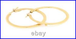 Roberto Coin Diamond 18k Yellow Gold Flat Band Round Hoop Earrings