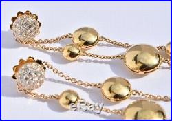 Roberto Coin Diamond Gold Disc Earrings 18k