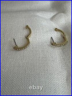 Roberto Coin Diamond Mini Hoop Earrings in 18K Yellow Gold