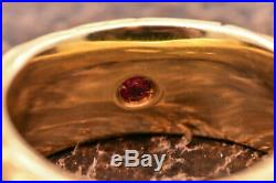 Roberto Coin Diamond Ring with Hidden Ruby set in 18k Yellow Gold size 7.5