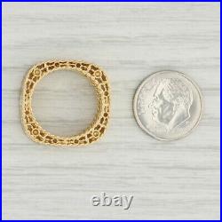 Roberto Coin Fleur De Lis Diamond Princess Satin Ring 18k Gold Size 6.5