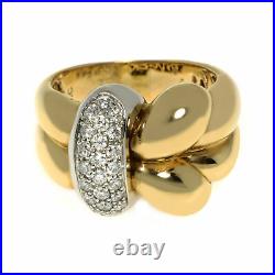 Roberto Coin Knot 18k Yellow White Gold Diamond 0.38ct Ring Sz 6.5 228522AJ65D0