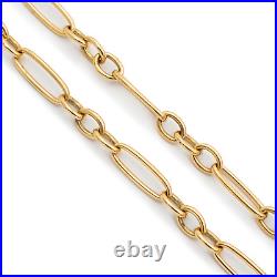 Roberto Coin Ladies 18K Yellow Gold Alternating Oval Link Chain Necklace