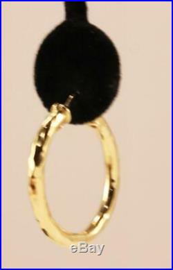 Roberto Coin Martellato 18k Yellow Gold Drop Hammered Texture Hoop Earrings
