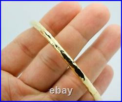 Roberto Coin Martellato 18k Yellow Gold Hammer Finish Bangle With Pouch