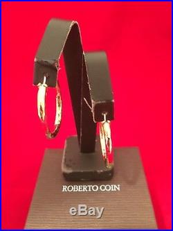 Roberto Coin New Authentic 18 Kt Y Gold Marmatello Earrings Rc 295415ayer00