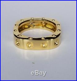 Roberto Coin Pois Moi 18k Yellow Gold Diamond Band Ring Fashion 6.5 Square Mint
