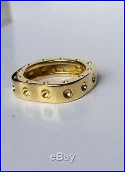 Roberto Coin Pois Moi 18k Yellow Gold Diamond Band Ring Fashion 6.5 Square Mint