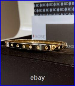 Roberto Coin Pois Moi 18k Yellow Gold Diamond Bangle Bracelet 18K Mint Medium