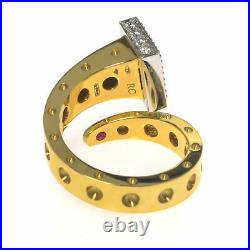 Roberto Coin Pois Moi 18k Yellow & White Gold Diamond Ring Sz 6.5 8882061AJ65X