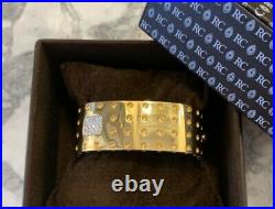Roberto Coin Pois Moi 4 Row Diamond & 18k Yellow Gold Bangle Bracelet