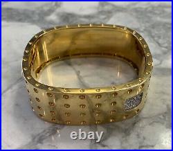 Roberto Coin Pois Moi 4 Row Diamond & 18k Yellow Gold Bangle Bracelet