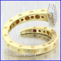 Roberto Coin Pois Moi Chiodo 18K Yellow White Gold. 25ctw Diamond Nail Ring A9
