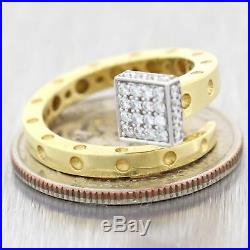 Roberto Coin Pois Moi Chiodo 18K Yellow White Gold. 25ctw Diamond Nail Ring A9