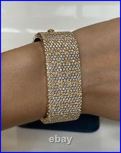 Roberto Coin Pois Moi Diamond 18K Yellow Gold Bangle Bracelet 4 Row $49,900