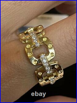Roberto Coin Pois Moi Luna Diamond 18k Yellow Gold 0.35ct Ring Sz 7.75 NWT $3180