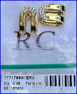 Roberto Coin Pois Moi Symphony Diamond Hoop Earrings 18K Yellow Gold New Tags