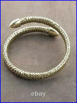 Roberto Coin Primavera 18K Yellow Gold Diamond Flexible Snake Cuff Bracelet