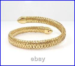Roberto Coin Primavera 18K Yellow Gold Diamond Flexible Snake Cuff Bracelet LHK2