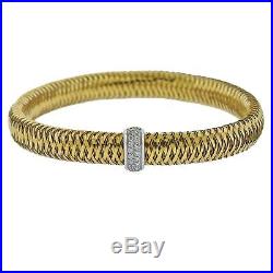 Roberto Coin Primavera 18k Gold Diamond Bangle Bracelet