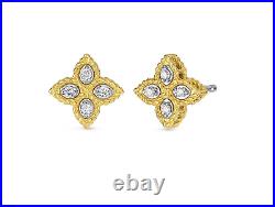 Roberto Coin Princess Flower Small Yellow Gold Stud Earrings