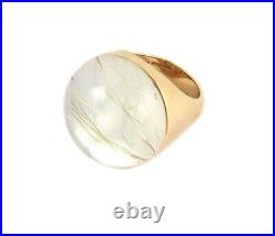 Roberto Coin Rultilated Quartz Mother of Pearl 18k Yellow Gold Dome Ring