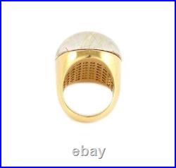 Roberto Coin Rultilated Quartz Mother of Pearl 18k Yellow Gold Dome Ring